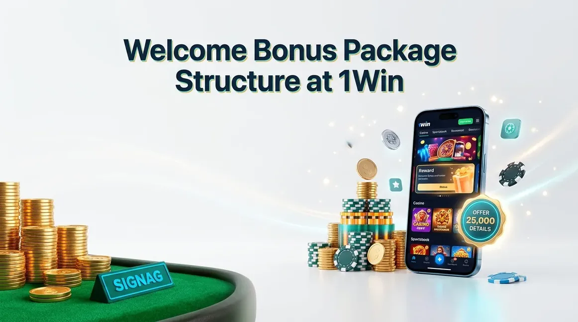 Casino chips forming a tiered bonus package